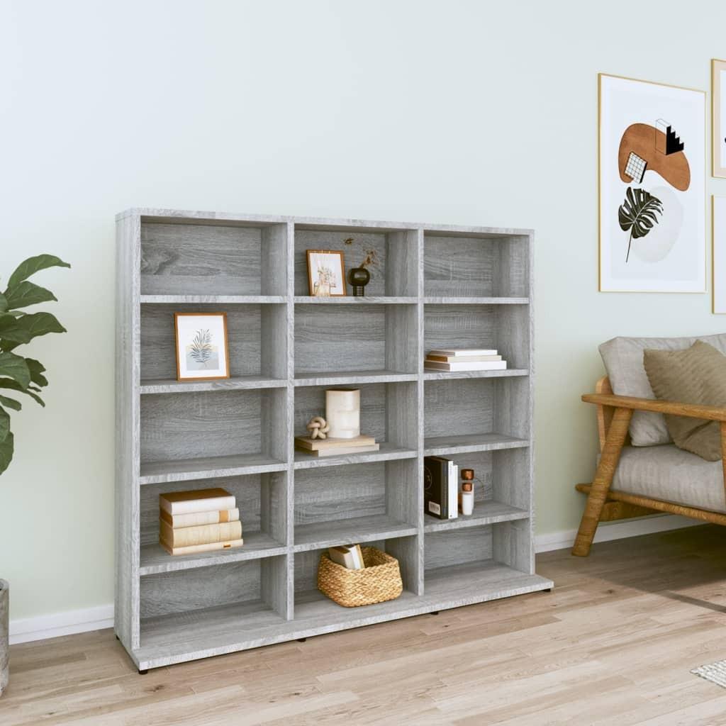 Cd-reol 102x23x89,5 cm konstrueret træ grå sonoma