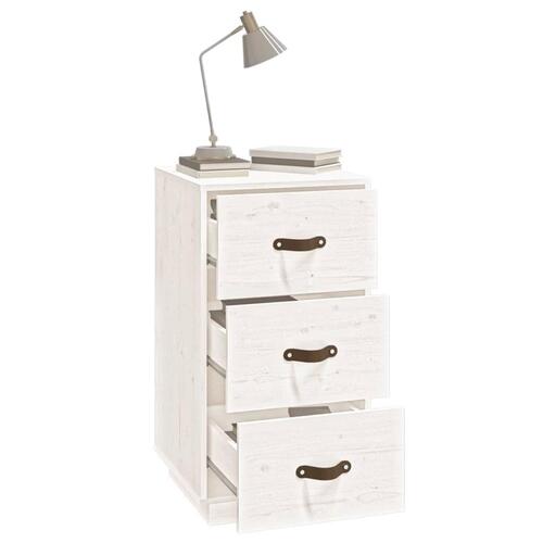 Sengeborde 2 stk. 40x40x75 cm massivt fyrretræ hvid