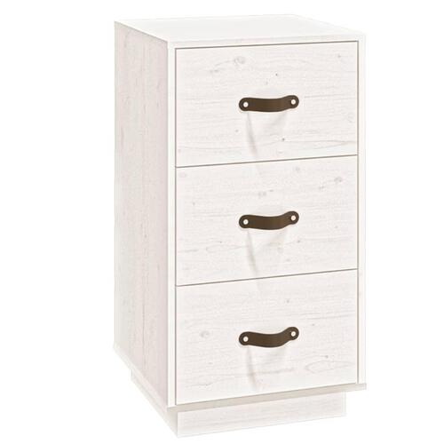 Sengeborde 2 stk. 40x40x75 cm massivt fyrretræ hvid