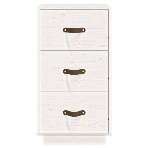 Sengeborde 2 stk. 40x40x75 cm massivt fyrretræ hvid
