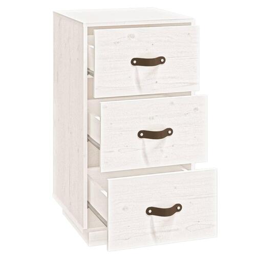 Sengeborde 2 stk. 40x40x75 cm massivt fyrretræ hvid