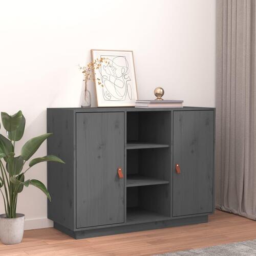 Skænk 100x40x75 cm massivt fyrretræ Grå