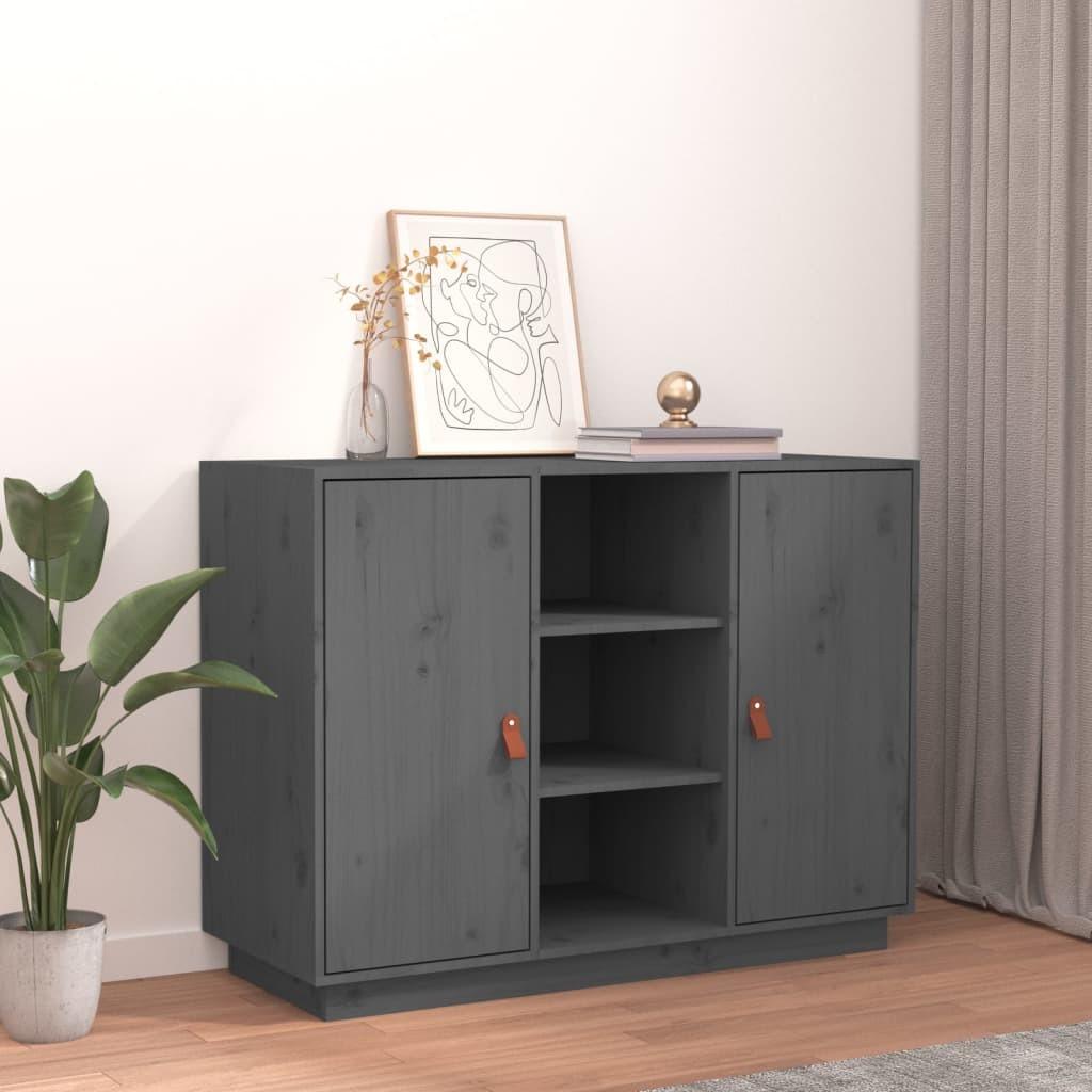 Skænk 100x40x75 cm massivt fyrretræ Grå