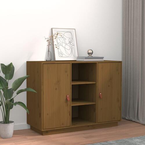 Skænk 100x40x75 cm massivt fyrretræ gyldenbrun