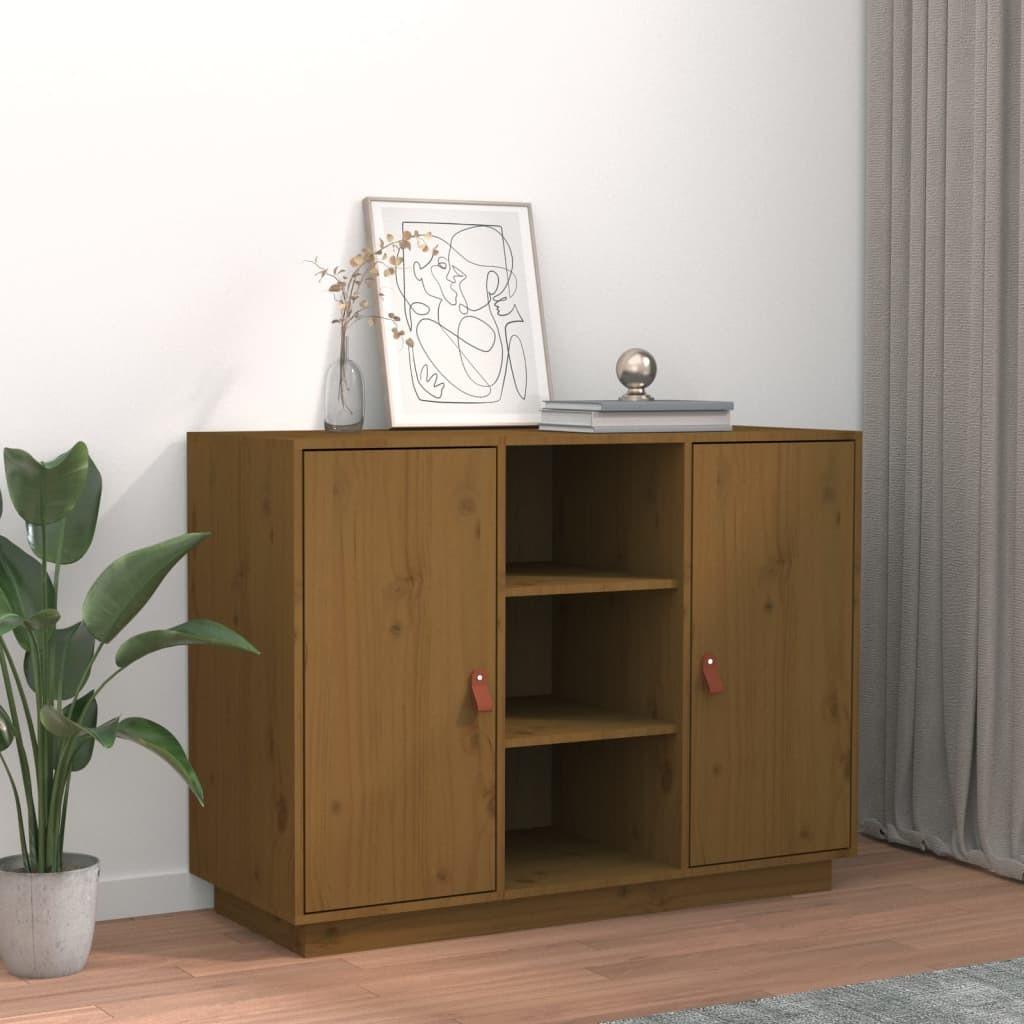 Skænk 100x40x75 cm massivt fyrretræ gyldenbrun