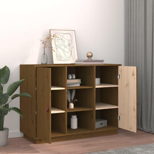 Skænk 100x40x75 cm massivt fyrretræ gyldenbrun