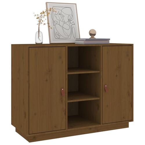 Skænk 100x40x75 cm massivt fyrretræ gyldenbrun