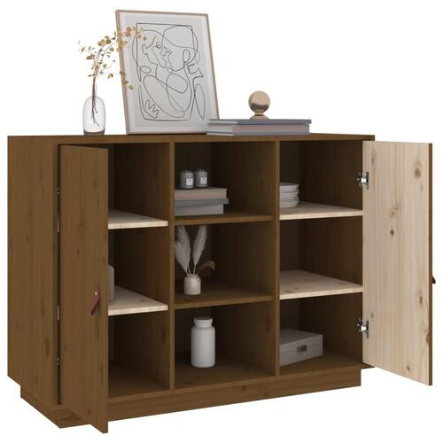Skænk 100x40x75 cm massivt fyrretræ gyldenbrun