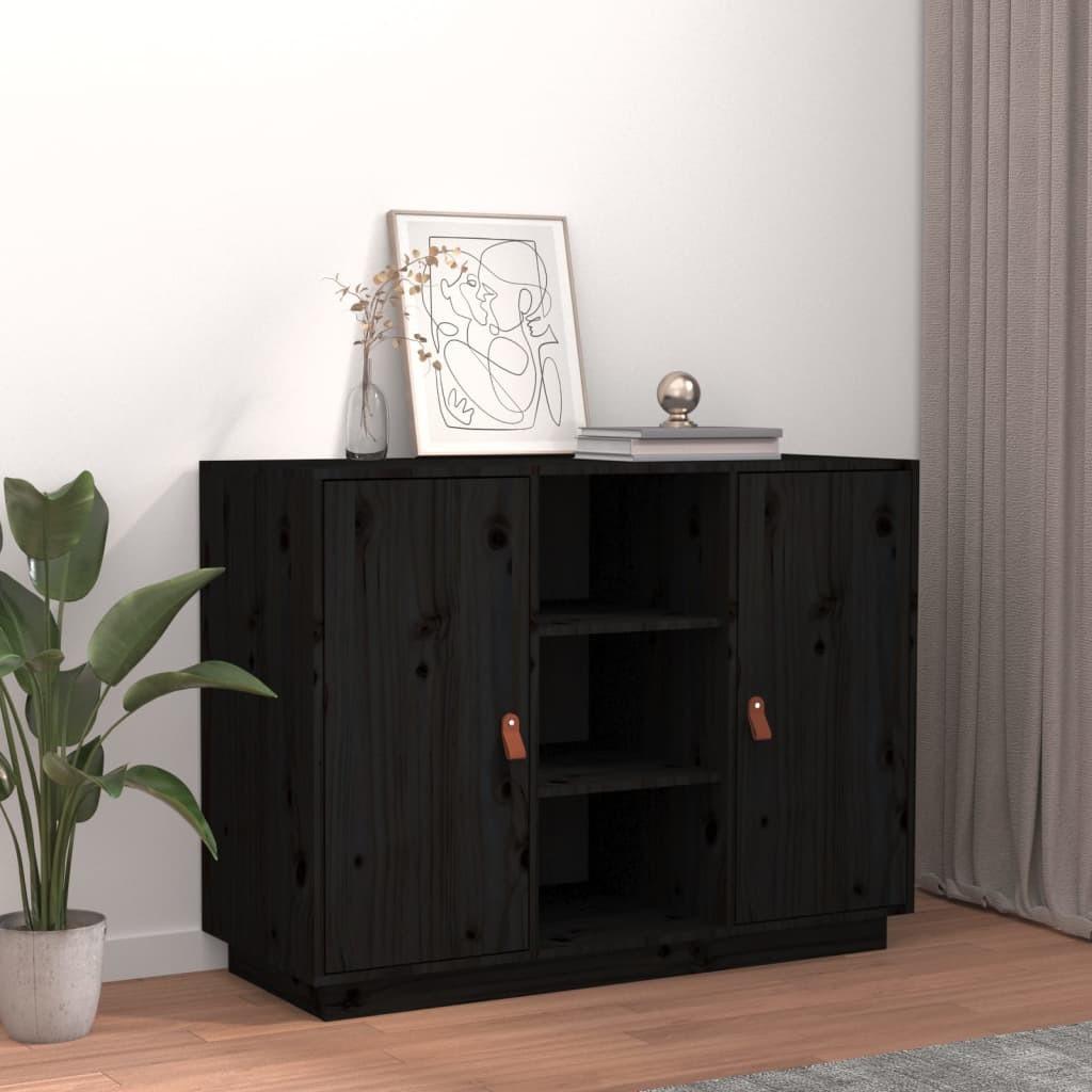 Skænk 100x40x75 cm massivt fyrretræ sort