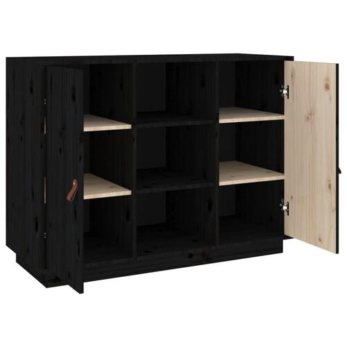 Skænk 100x40x75 cm massivt fyrretræ sort