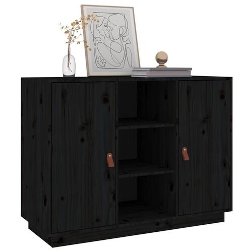 Skænk 100x40x75 cm massivt fyrretræ sort