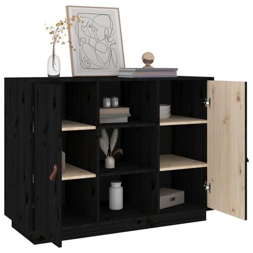 Skænk 100x40x75 cm massivt fyrretræ sort