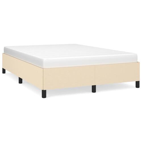 Sengeramme 140x200 cm stof cremefarvet