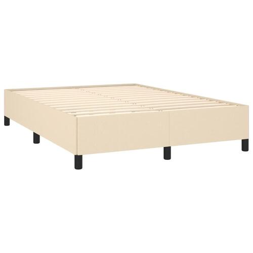 Sengeramme 140x200 cm stof cremefarvet