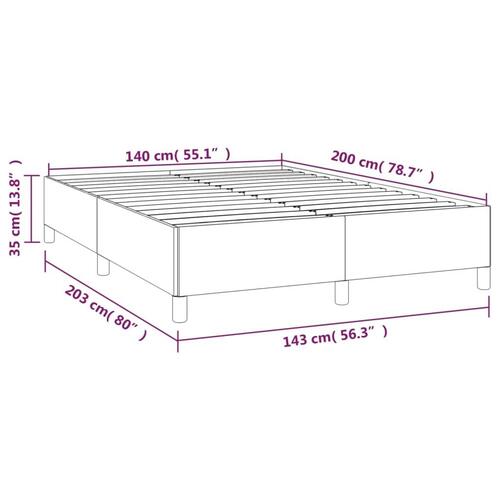 Sengeramme 140x200 cm stof cremefarvet