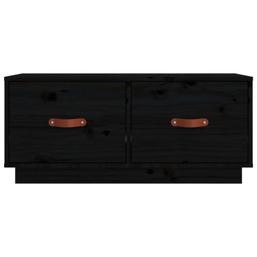 Tv-bord 80x34x35 cm massivt fyrretræ sort