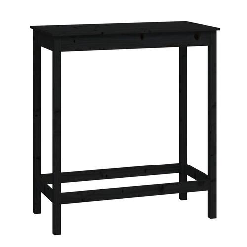 Barbord 100x50x110 cm massivt fyrretræ sort
