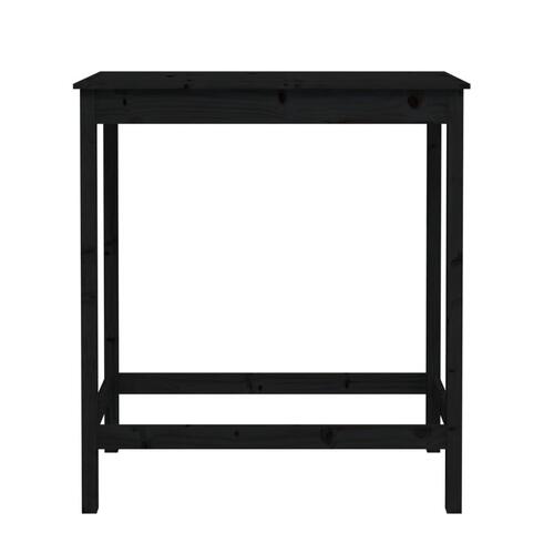 Barbord 100x50x110 cm massivt fyrretræ sort