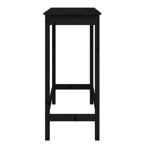 Barbord 100x50x110 cm massivt fyrretræ sort