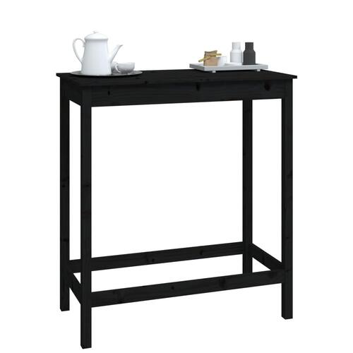 Barbord 100x50x110 cm massivt fyrretræ sort