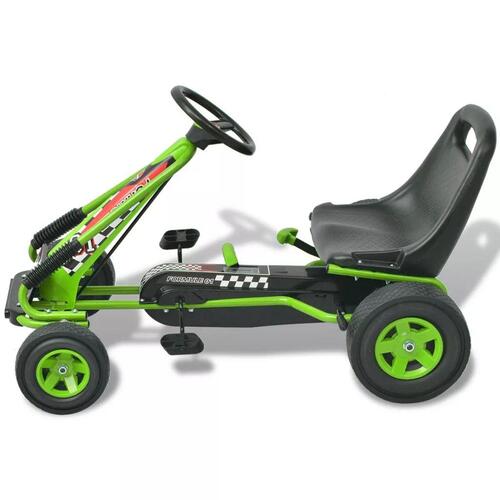 Pedal-gokart med justerbart sæde grøn