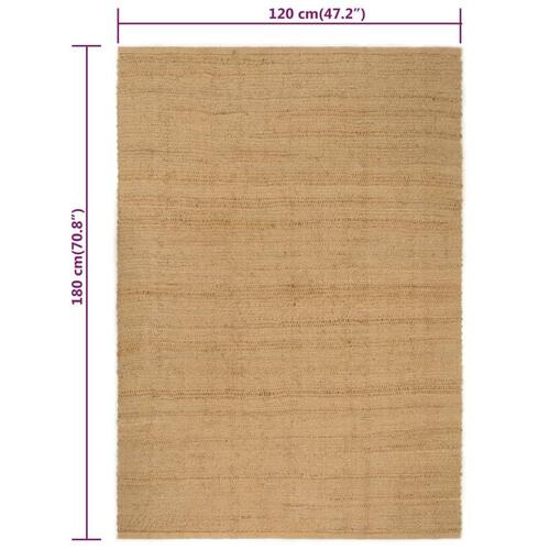 Gulvtæppe 120x180 cm rektangulært jute naturfarvet