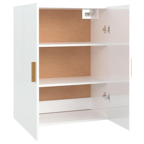 Vægskab 69,5x34x90 cm hvid højglans