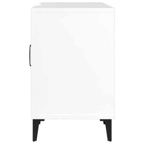 Tv-bord 150x30x50 cm konstrueret træ hvid højglans