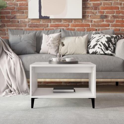 Sofabord 60x50x40 cm konstrueret træ hvid