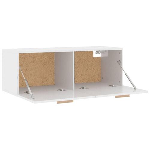 Vægskab 100x36,5x35 cm konstrueret træ hvid højglans