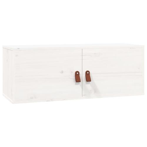 Vægskabe 2 stk. 80x30x30 cm massivt fyrretræ hvid