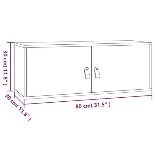 Vægskabe 2 stk. 80x30x30 cm massivt fyrretræ hvid