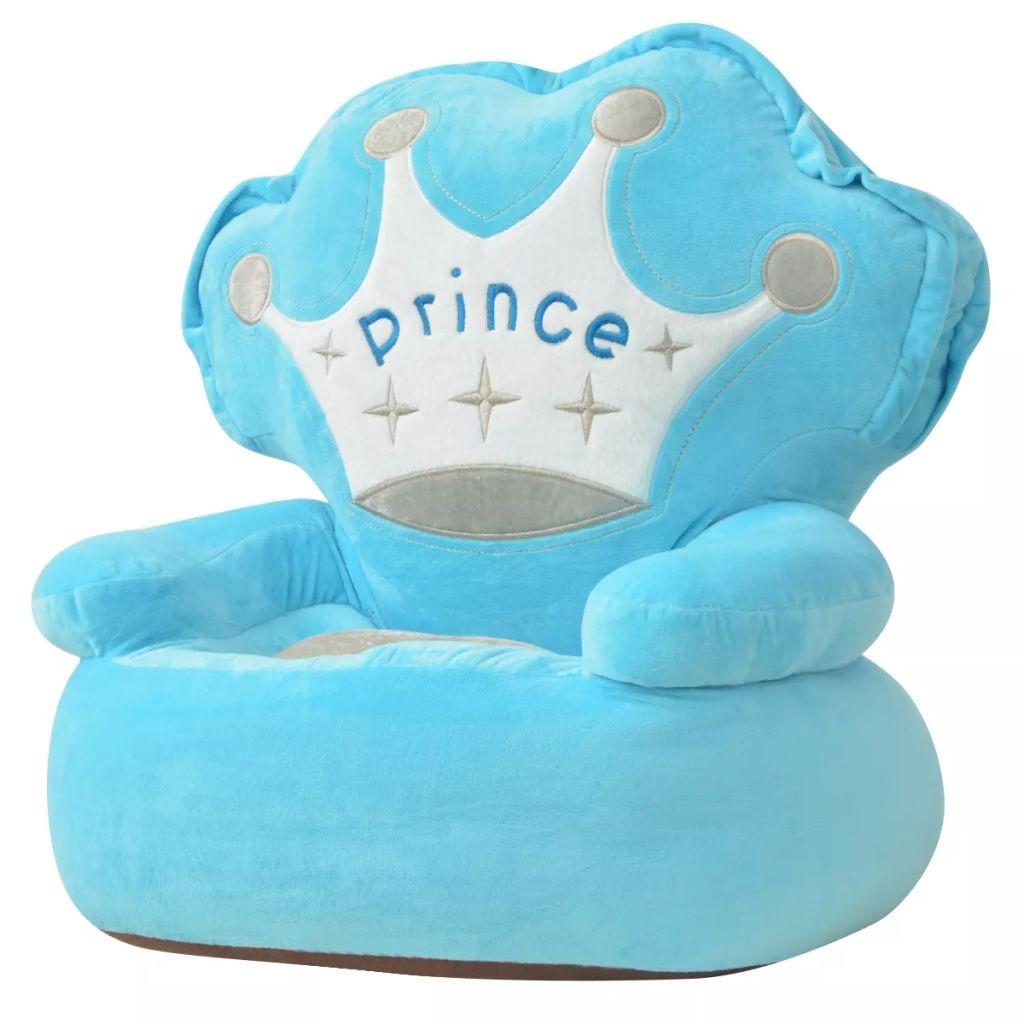 Børnestol i plys prince blå