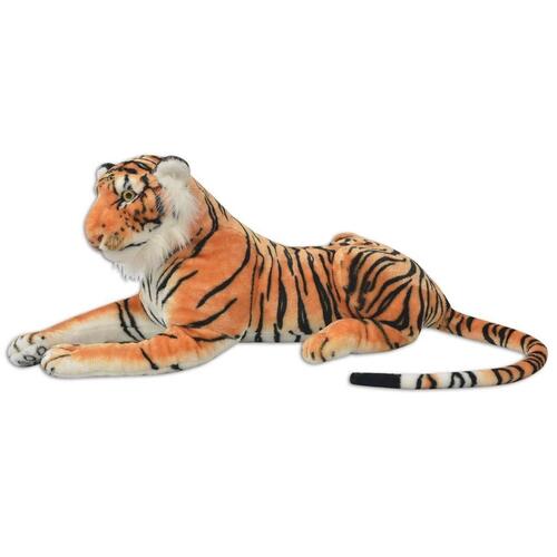 Tøjdyr tiger XXL plysstof brun