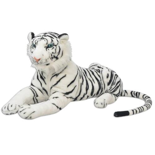 Tøjdyr tiger XXL plysstof hvid