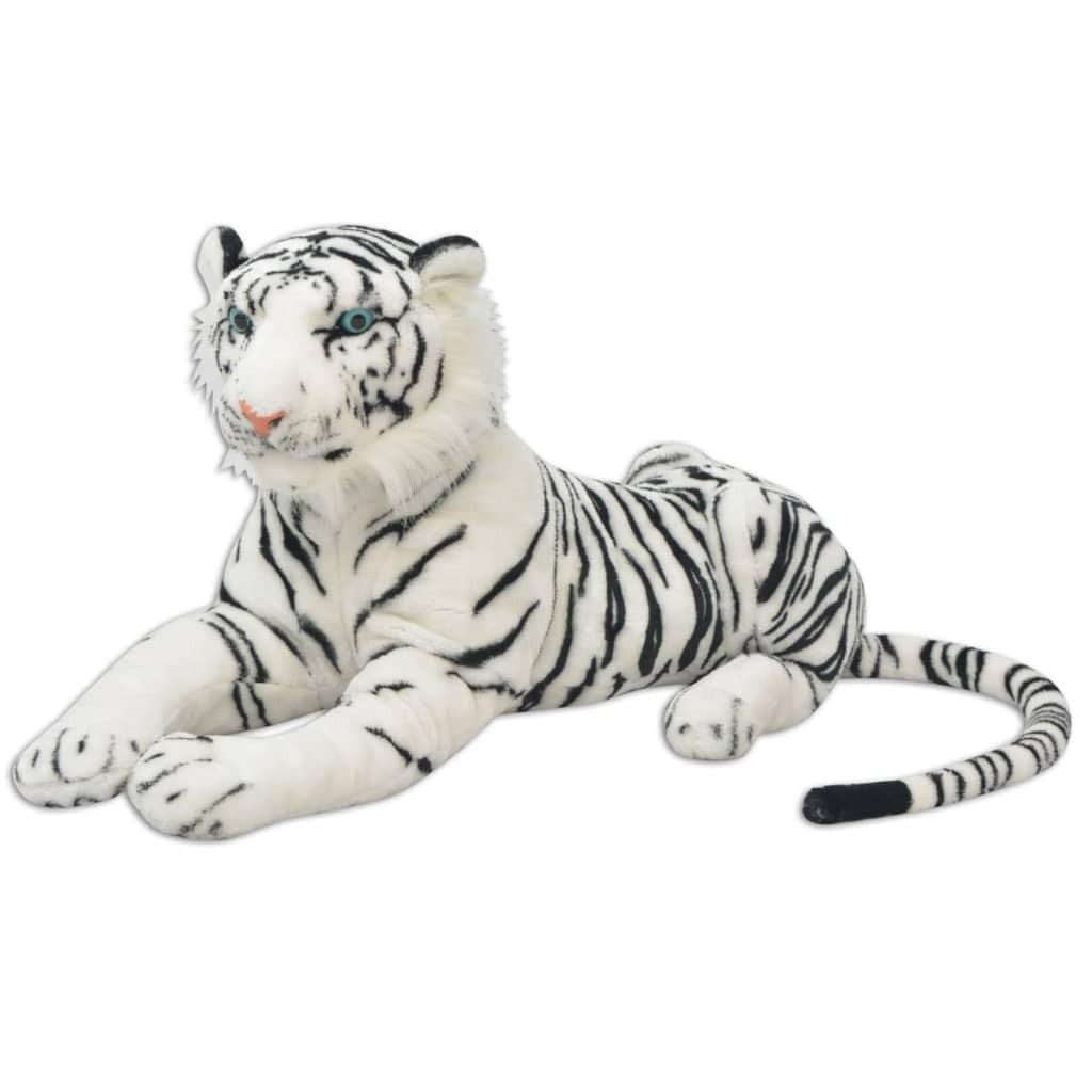 Tøjdyr tiger XXL plysstof hvid