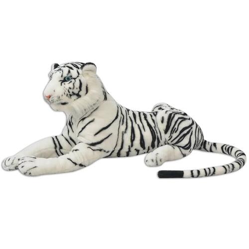 Tøjdyr tiger XXL plysstof hvid