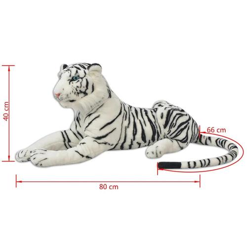Tøjdyr tiger XXL plysstof hvid