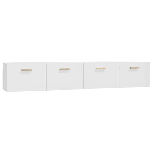 Vægskabe 2 stk. 100x36,5x35 cm konstrueret træ hvid højglans