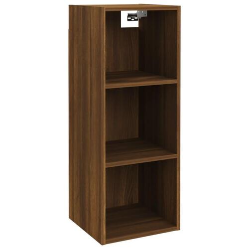 Vægskab 34,5x32,5x90 cm konstrueret træ brun egetræsfarve