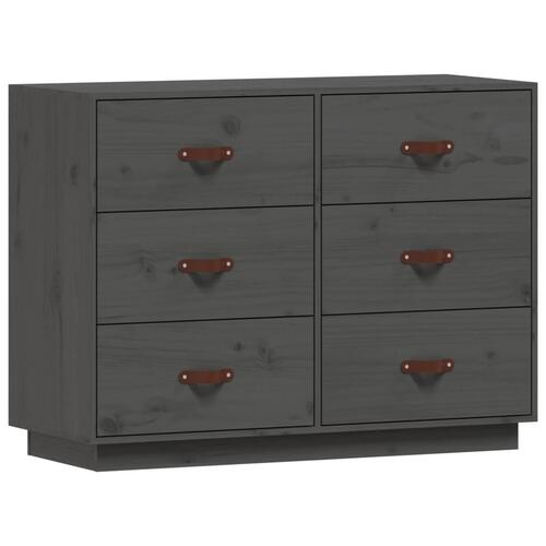 Skænk 100x40x75 cm massivt fyrretræ Grå