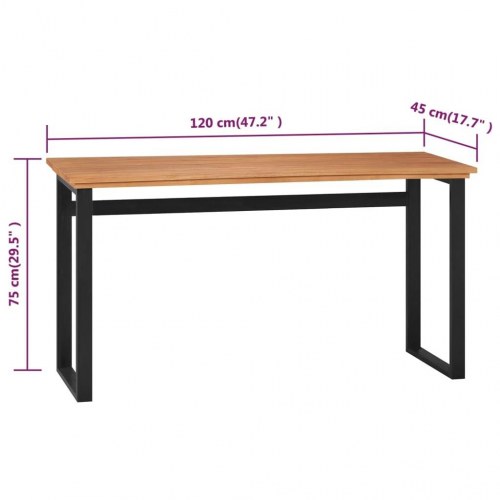 Skrivebord 120x45x75 cm massivt teaktræ