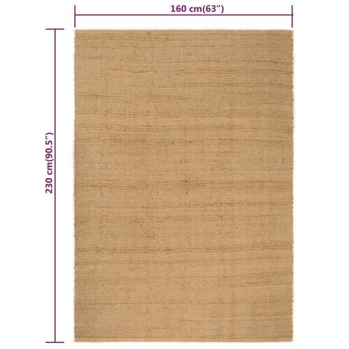 Gulvtæppe 160x230 cm jute naturfarvet
