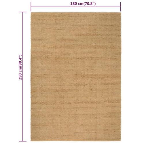 Gulvtæppe 180x250 cm jute naturfarvet