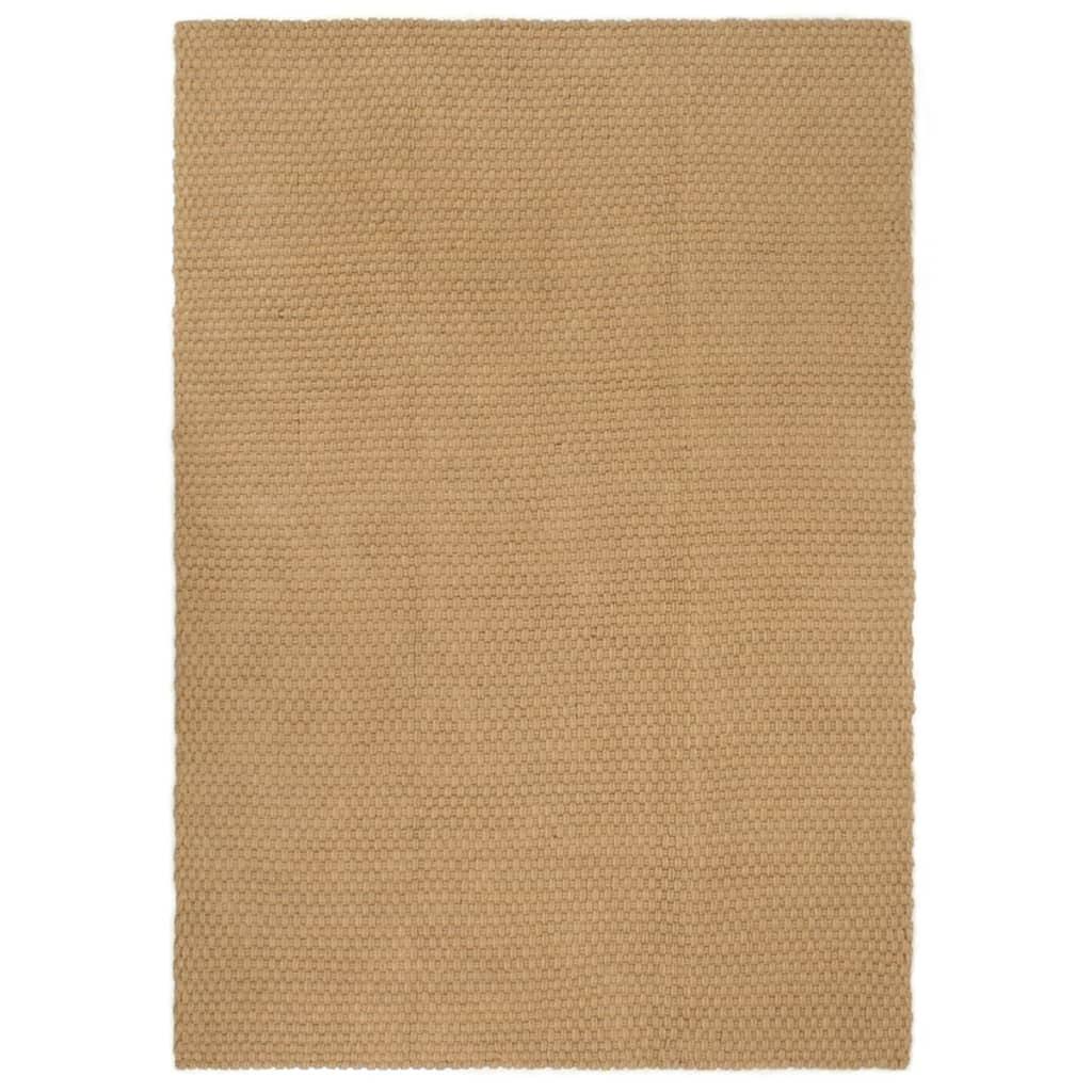 Gulvtæppe 80x160 cm rektangulært jute naturfarvet