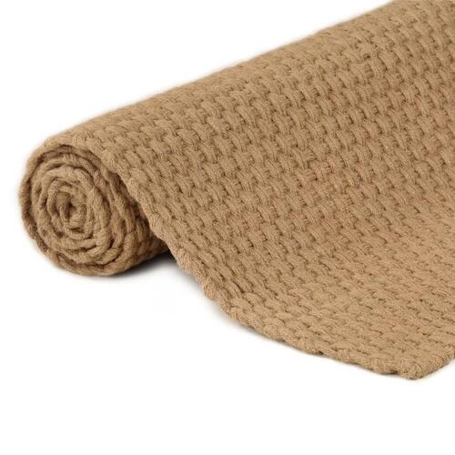 Gulvtæppe 80x160 cm rektangulært jute naturfarvet