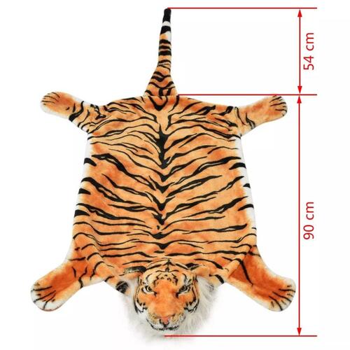 Tigertæppe plys 144 cm brun