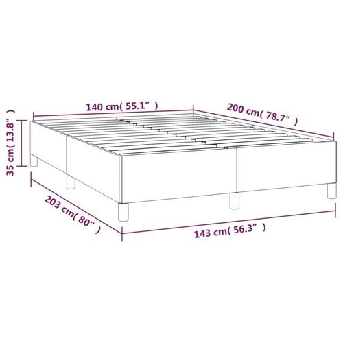 Sengeramme 140x200 cm stof sort
