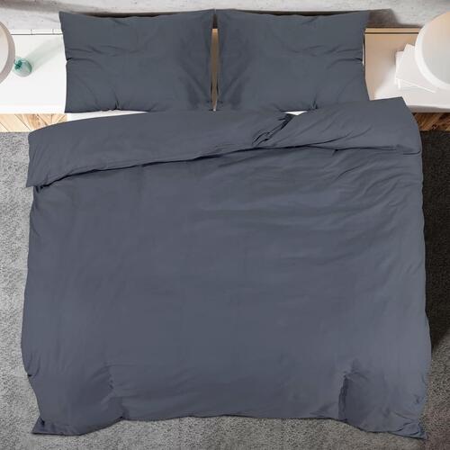 Sengetøj 155x220 cm bomuld antracitgrå