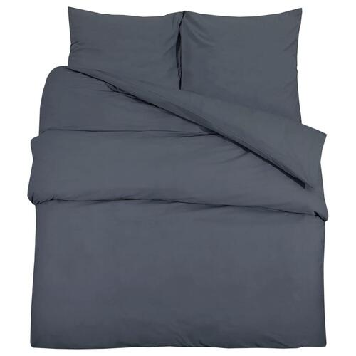 Sengetøj 260x220 cm bomuld antracitgrå